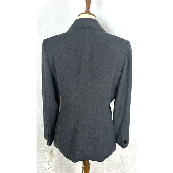 Larry Levine Suits 2-Piece Pant Suit Lined 4-Button Black White Size 12 NEW - Picture 11 of 13